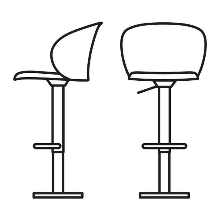 Tuka Metal Adjustable Stool by Connubia finish option, white background