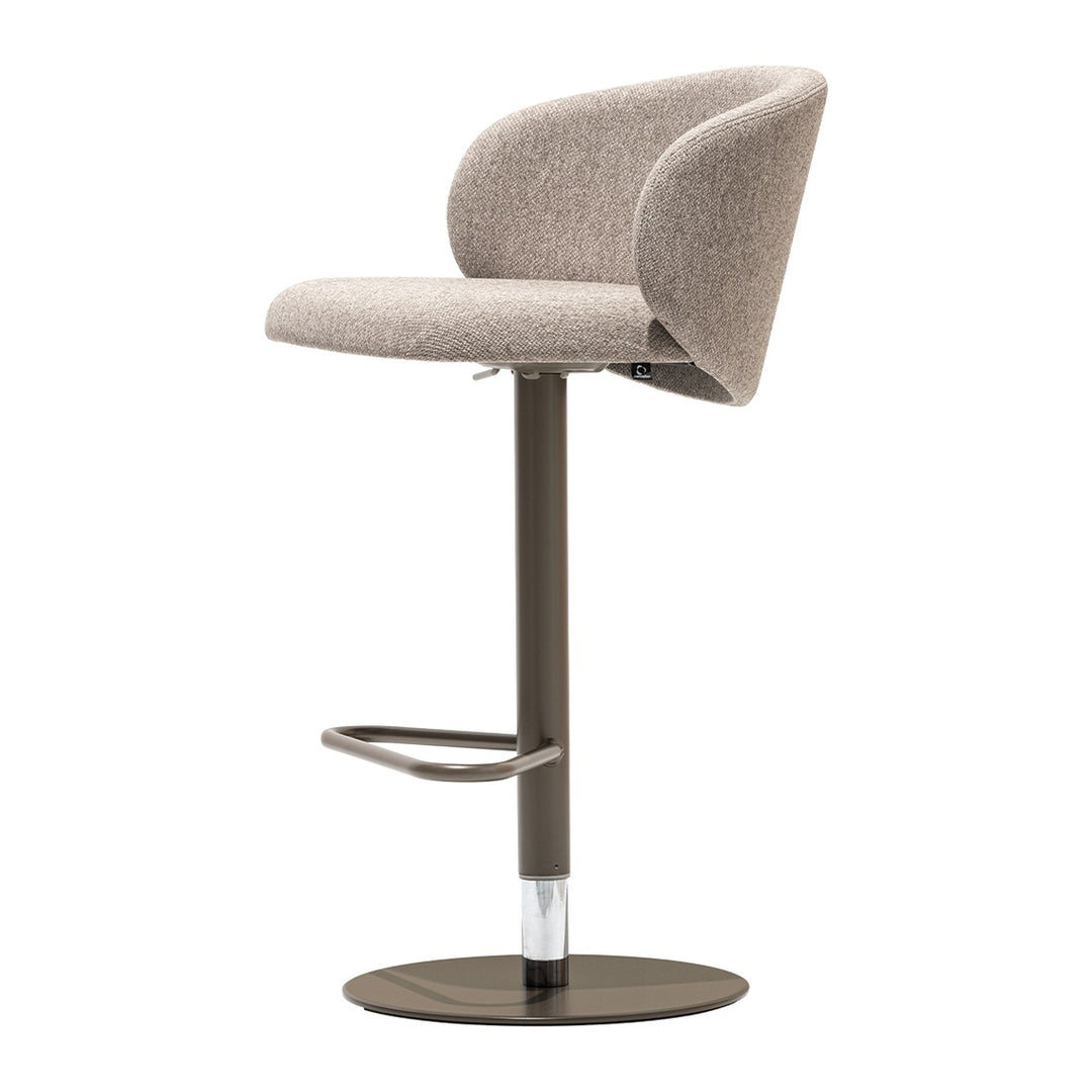 Tuka Metal Upholstered Adjustable Stool by Connubia, white background