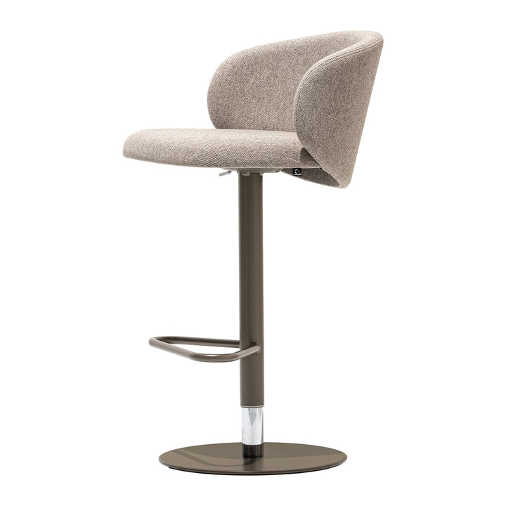 Tuka Metal Upholstered Adjustable Stool by Connubia, white background