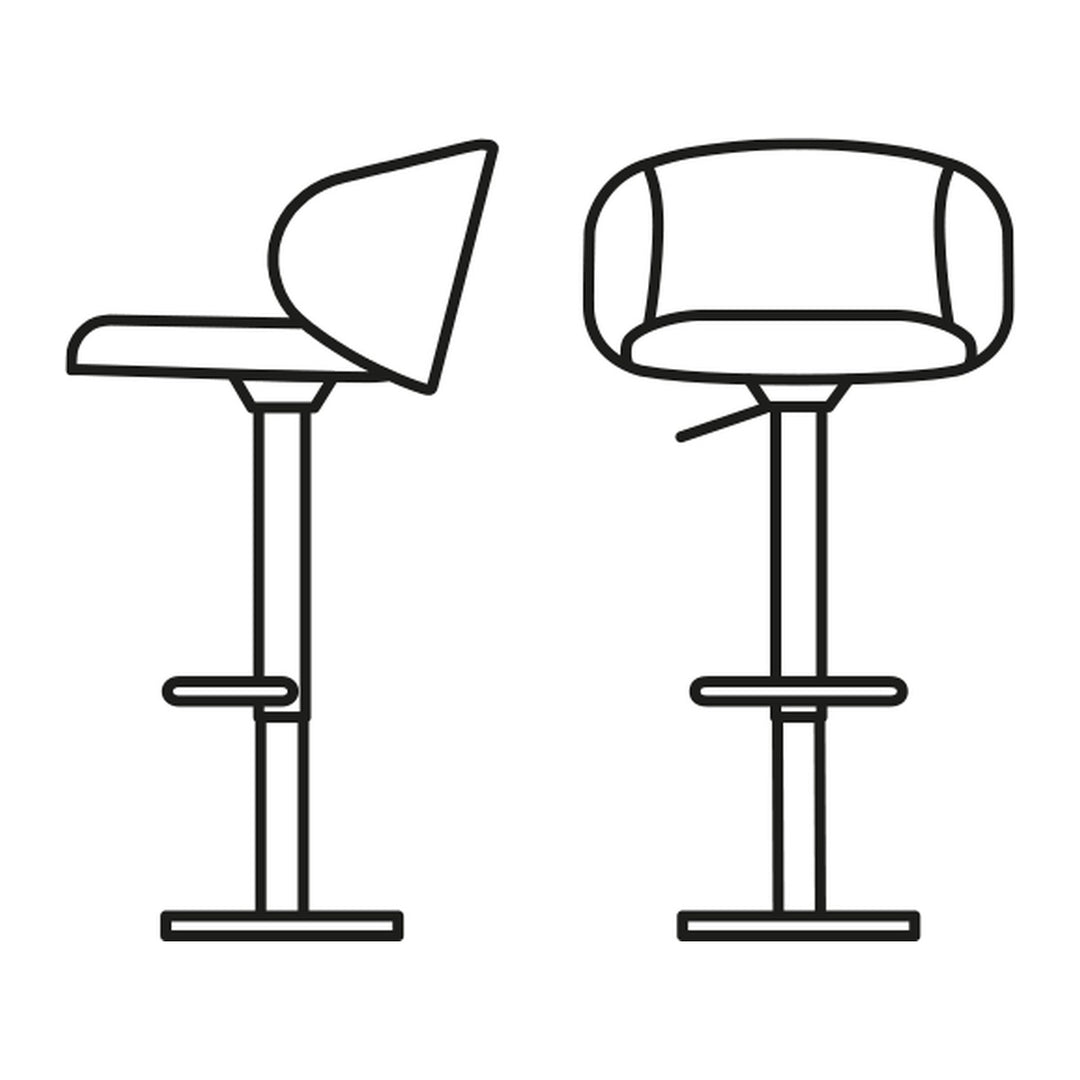 Tuka Metal Upholstered Adjustable Stool by Connubia finish option, white background