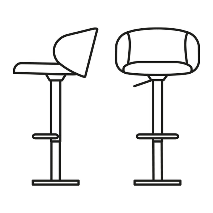 Tuka Metal Upholstered Adjustable Stool by Connubia finish option, white background