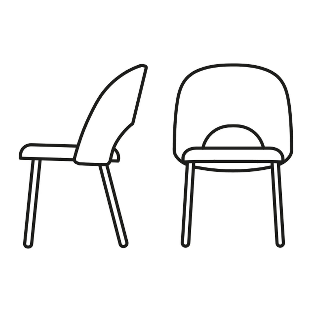 Tuka Mid Hole Dining Chair by Connubia line drawing