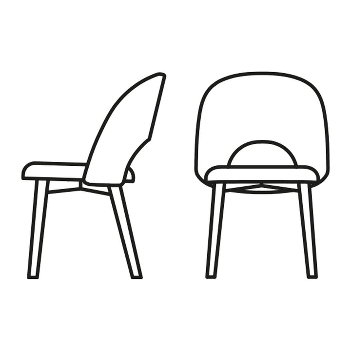 Tuka Mid Hole Wood Dining Chair by Connubia line drawing