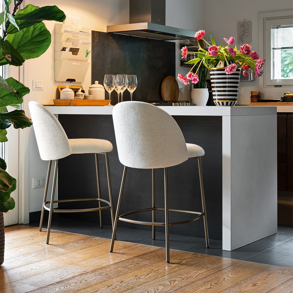 Tuka Mid Metal Counter Stool by Connubia in a styled interior