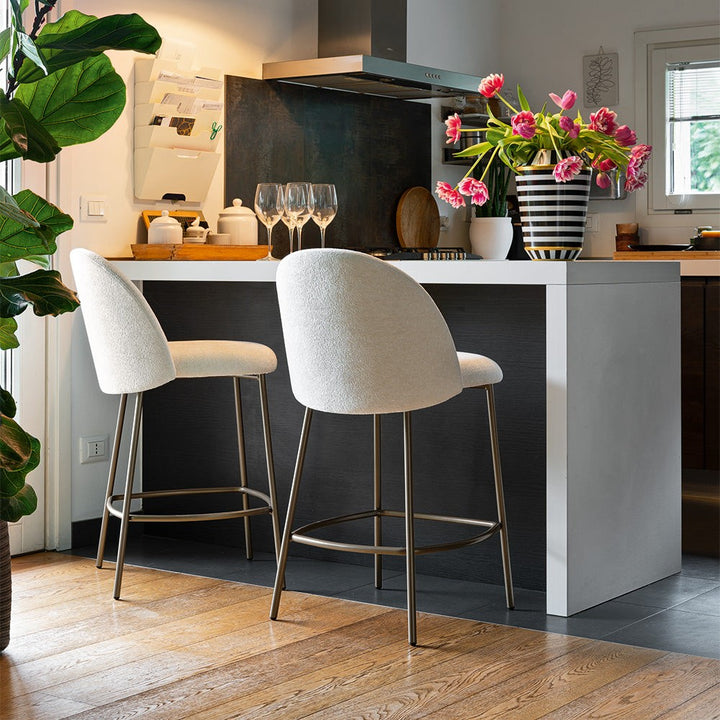 Tuka Mid Metal Counter Stool by Connubia in a styled interior