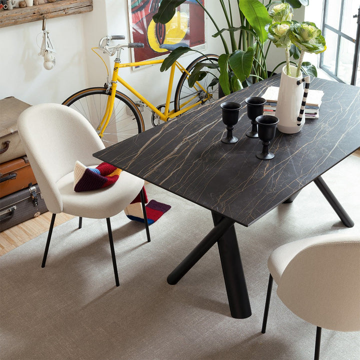 Tuka Mid Metal Dining Chair by Connubia in a styled interior