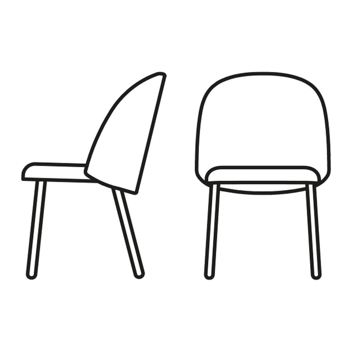 Tuka Mid Metal Dining Chair by Connubia line drawing