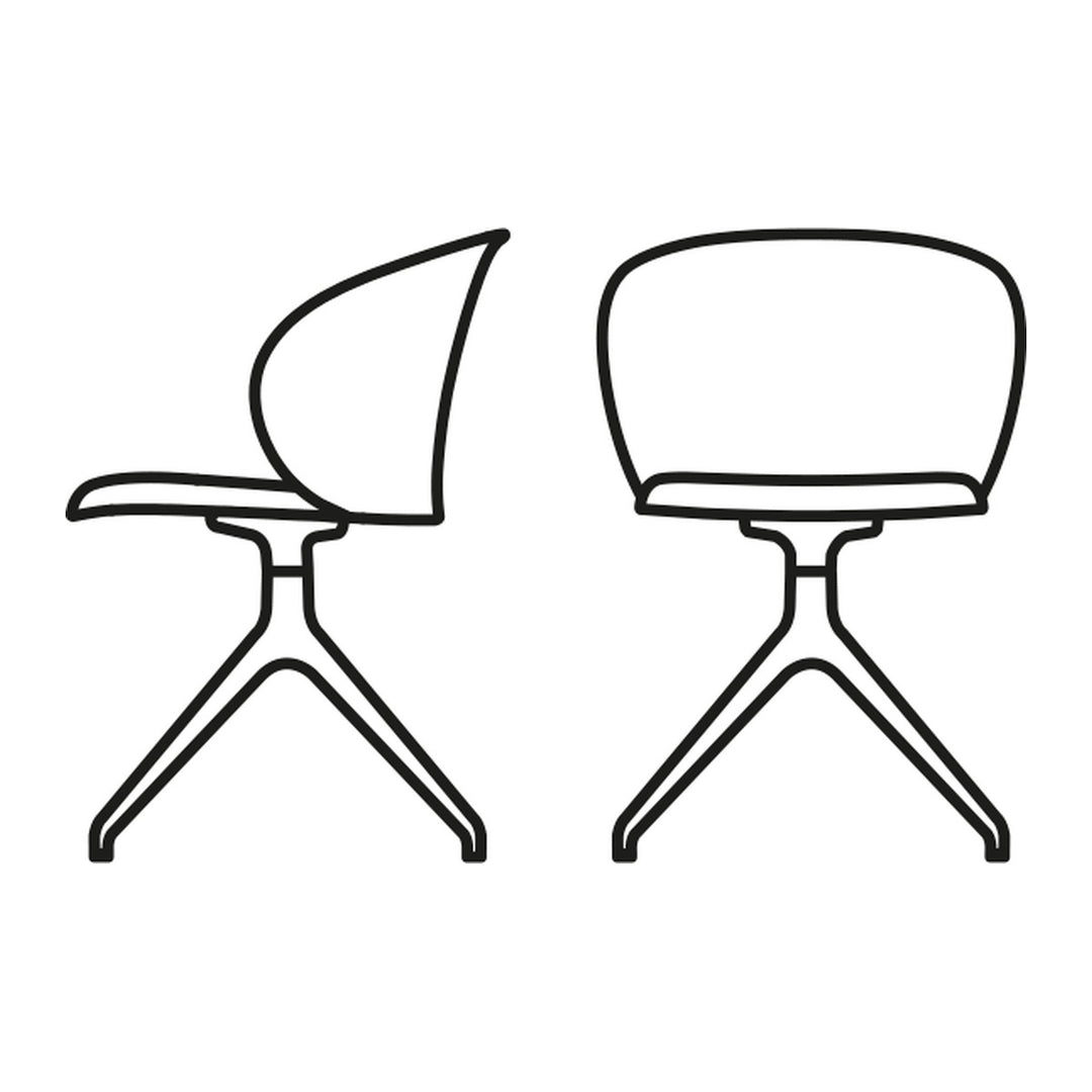 Tuka Swivel Dining Armchair by Connubia, white background