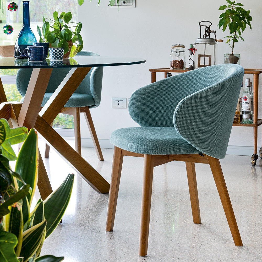 Tuka Wood Dining Armchair by Connubia in a styled interior