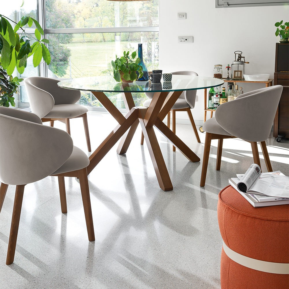 Tuka Wood Dining Armchair by Connubia in a styled interior