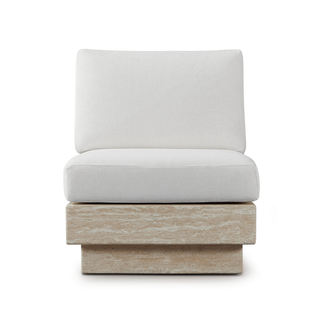 Tulum Travertine Armless Lounge Chair by Harbour