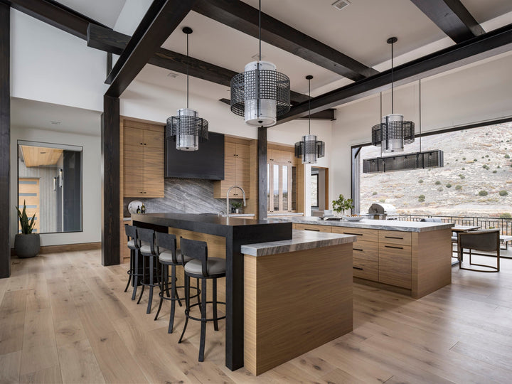 Tweed Double Drum Chandelier by Hammerton Studio in a styled interior
