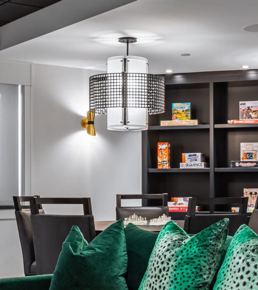 Tweed Double Drum Chandelier by Hammerton Studio in a styled interior