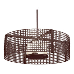Tweed Drum Chandelier by Hammerton Studio – Medium LED in Beige Silver