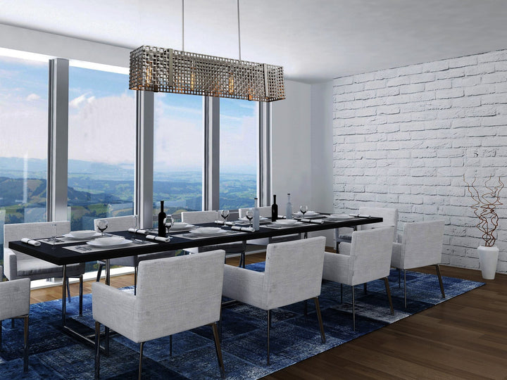Tweed Linear Chandelier by Hammerton Studio in a styled interior