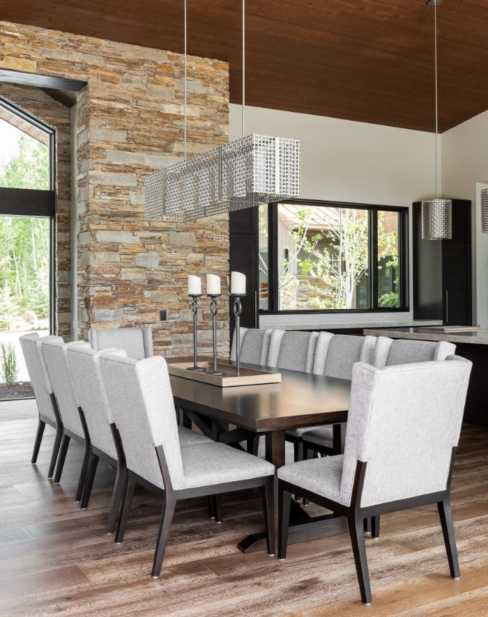 Tweed Linear Chandelier by Hammerton Studio in a styled interior