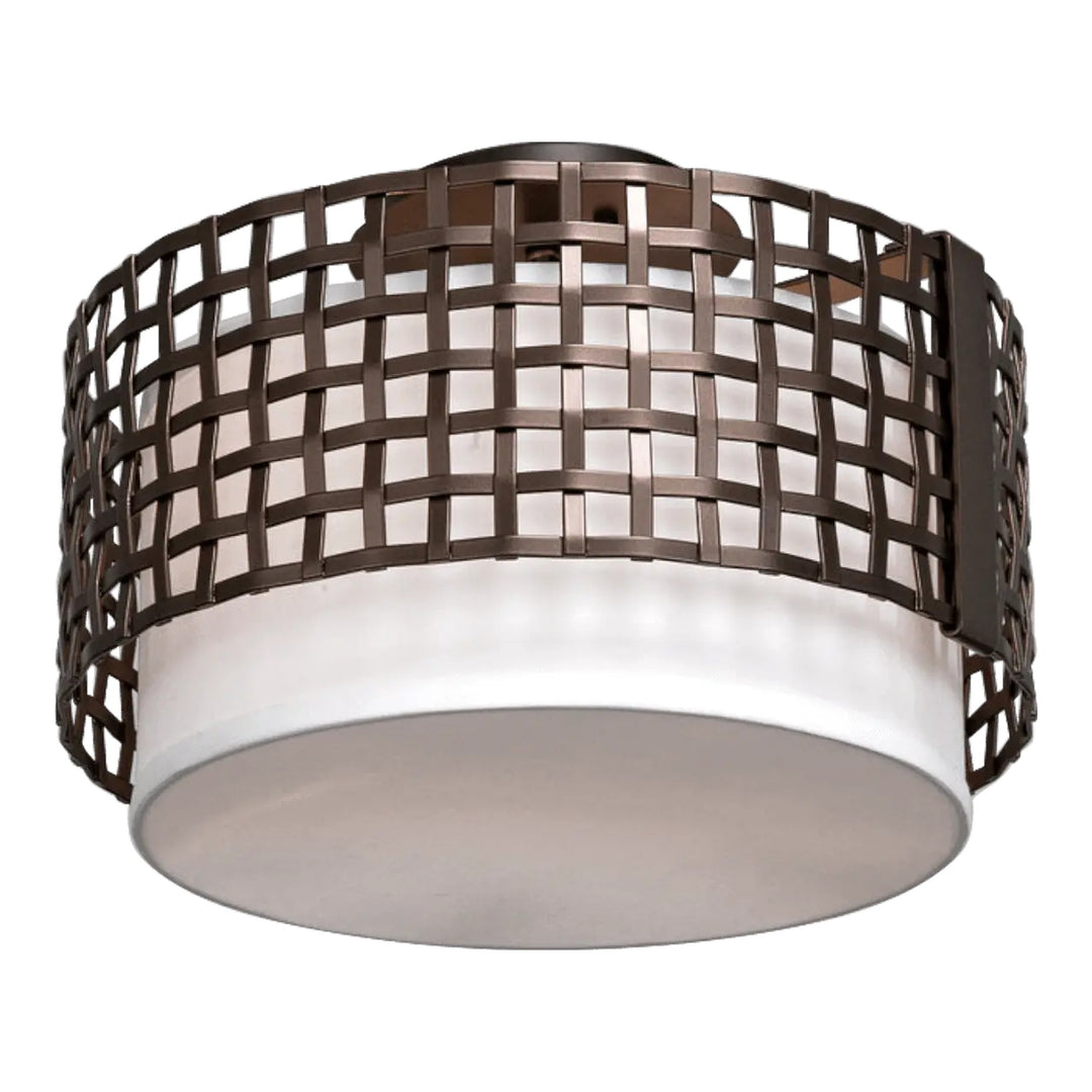 Tweed Semi-Flush Mount Drum Light by Hammerton Studio in Burnished Bronze
