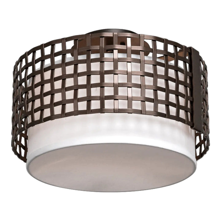 Tweed Semi-Flush Mount Drum Light by Hammerton Studio in Flat Bronze