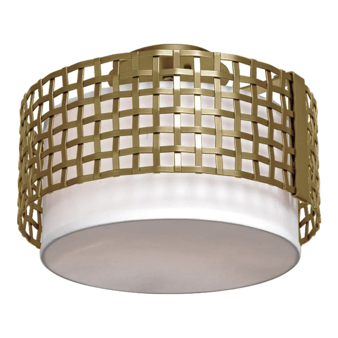 Tweed Semi-Flush Mount Drum Light by Hammerton Studio in Novel Brass