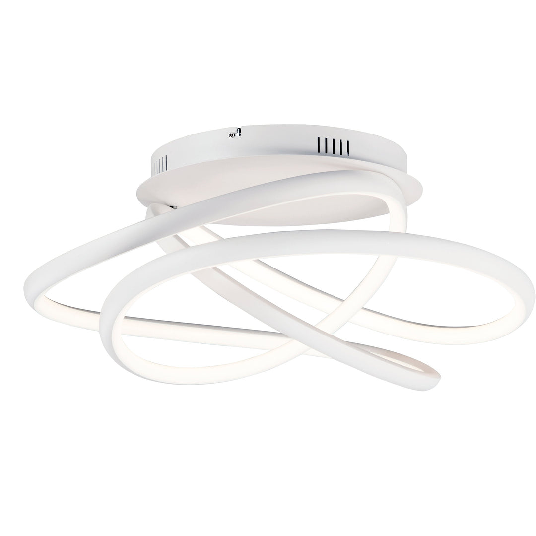 Twisted LED Flush Mount by ET2 Lighting in Matte White, front view