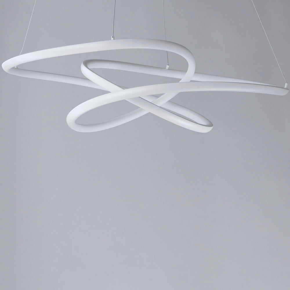 Twisted LED Pendant by ET2 Lighting, styled view 1