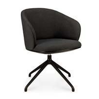 Ethnicraft Unda office chair in Charcoal without wheels