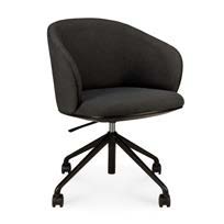 Ethnicraft Unda office chair in Charcoal with wheels