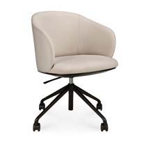 Ethnicraft Unda office chair in Salt with wheels