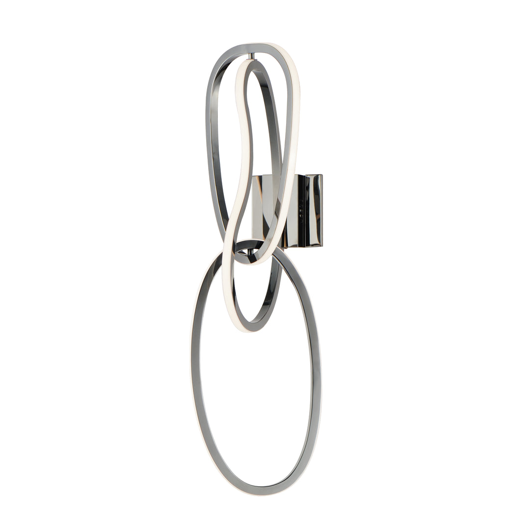 Unity 3-Light LED Wall Sconce by ET2 Lighting in Black Chrome, front view