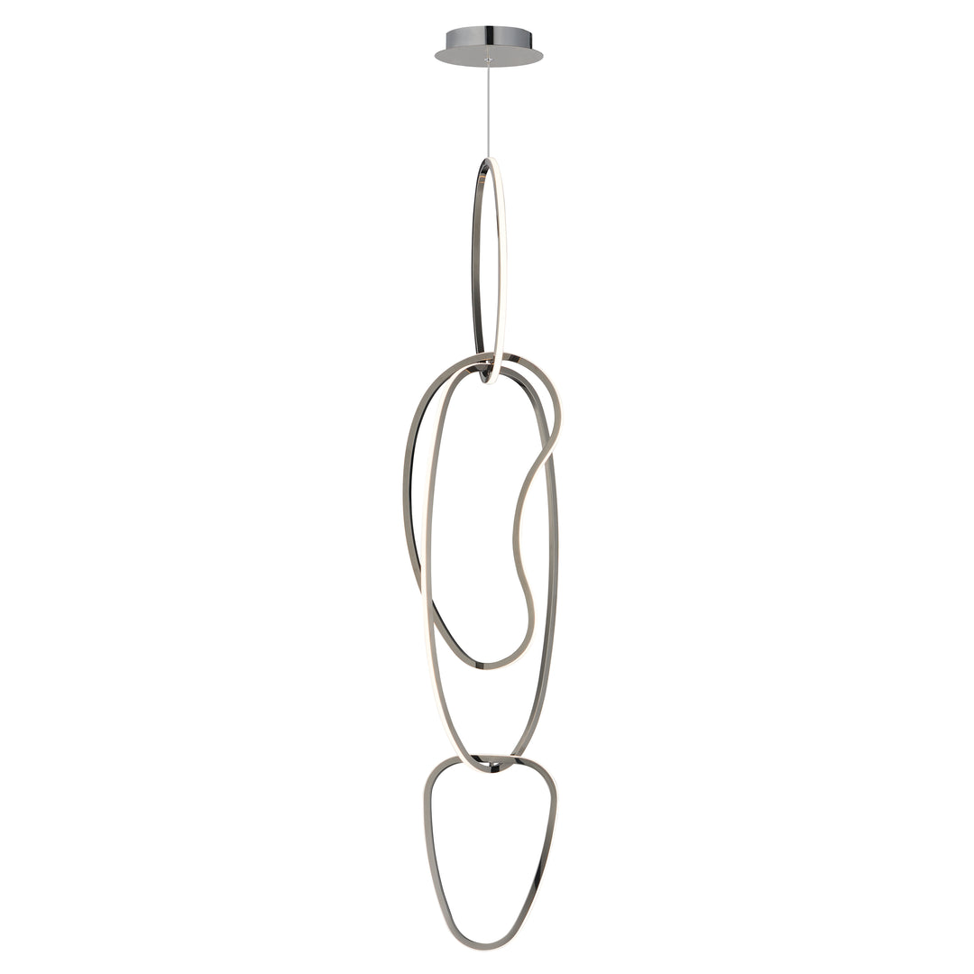 Unity Vertical LED Pendant by ET2 Lighting in Black Chrome, front view