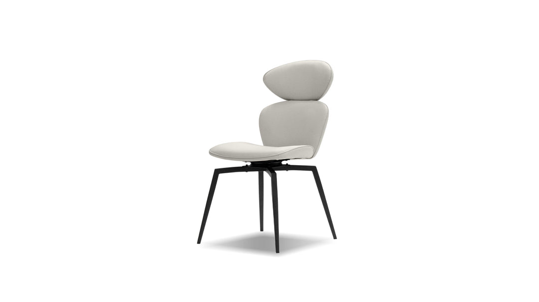 ANTLER Swivel Dining Chair in Light Taupe on white background