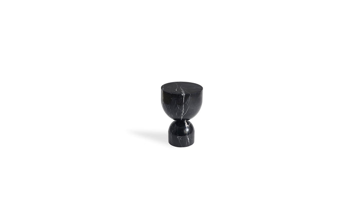 Mobital Apothecary End Table Low in Black marble end table on white background