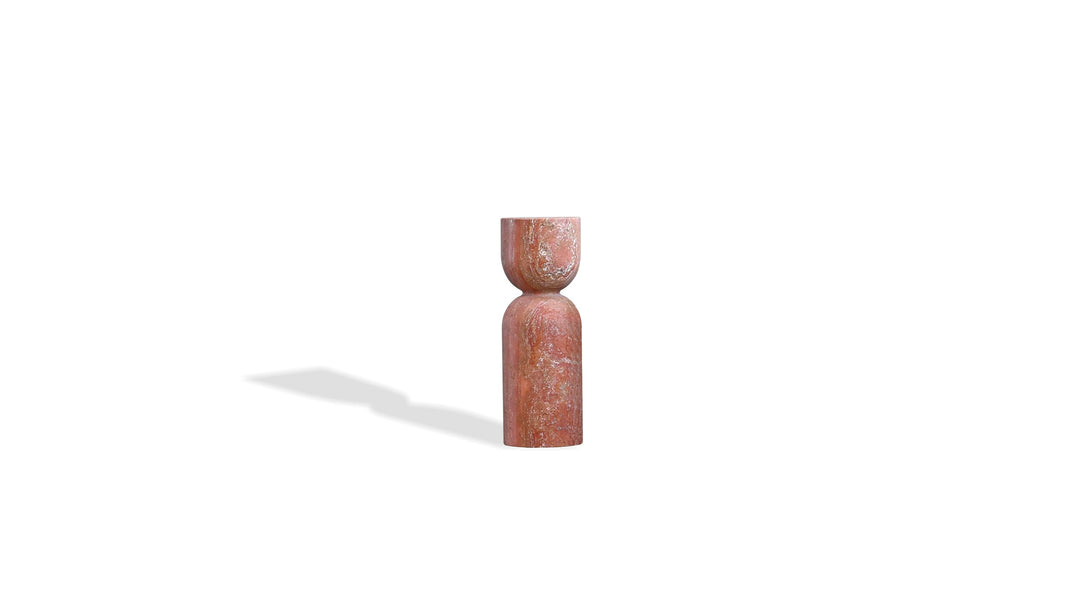 Mobital Apothecary End Table Tall in Red marble end table on white background
