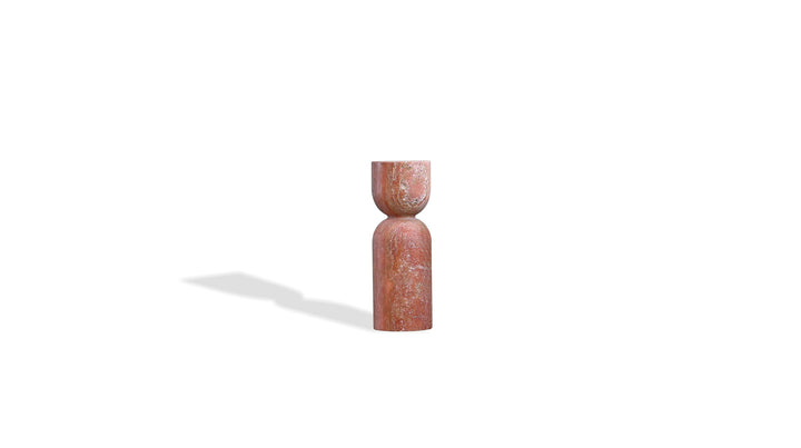 Mobital Apothecary End Table Tall in Red marble end table on white background