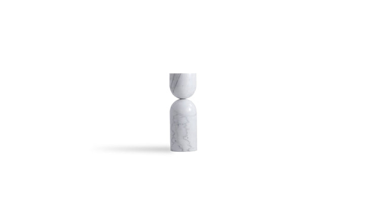 Mobital Apothecary End Table Tall in White marble end table on white background