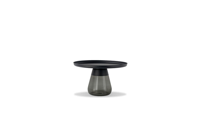 DUVERRE Coffee Table in Black Top and Smoke Glass