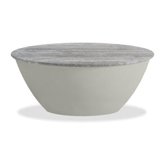 EAVE Coffee Table in Silver Grey Travertine Mobital