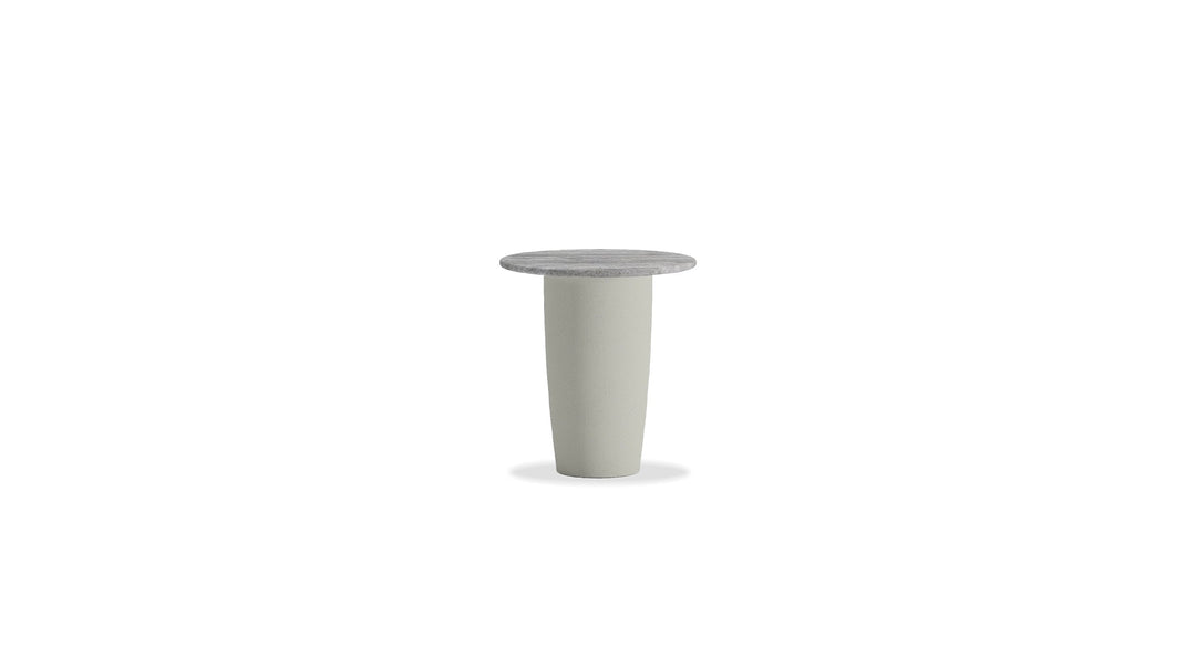 EDEM End Table in Silver Grey Travertine