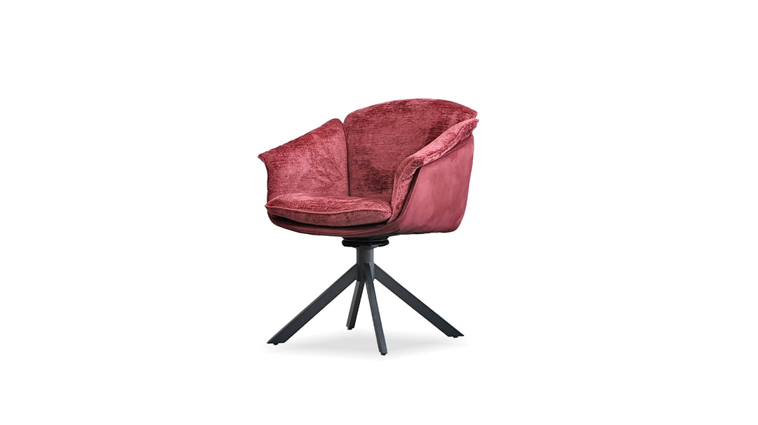 ELOISE Dining Chair Swivel 180 Burgundy
