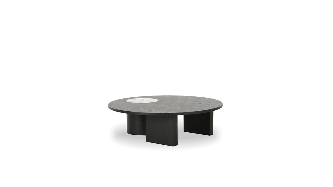 FELIX Coffee Table Round Large  Black Ash, with Bvlgari