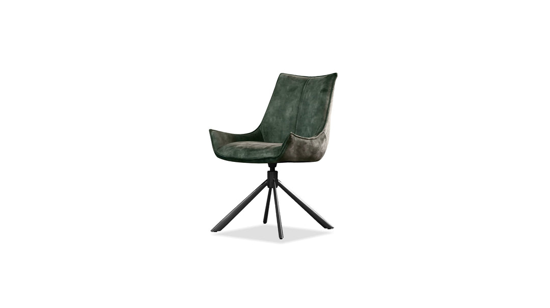 GIULIA Swivel Dining Chair in Forest Green