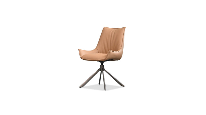 GIULIA Swivel Dining Chair in Golden Rum