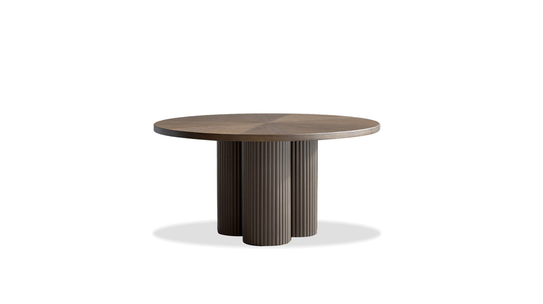 Mobital Ionic 63-inch round dining table in Cafe finish