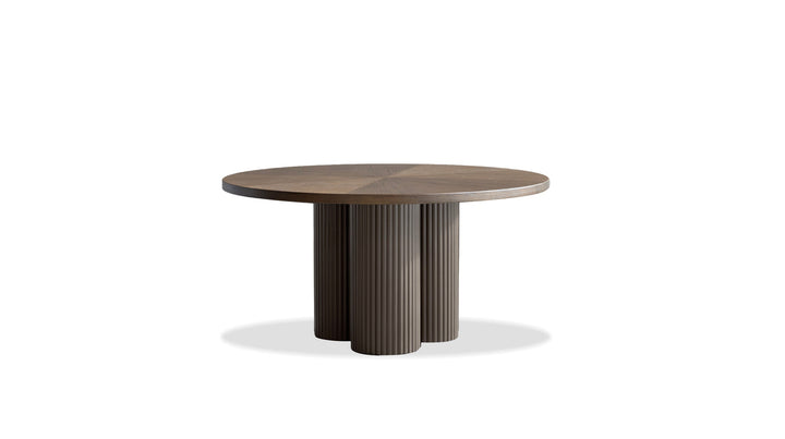 Mobital Ionic 63-inch round dining table in Cafe finish