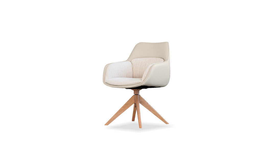 JULES Dining Chair Swivel 360 Light Cream