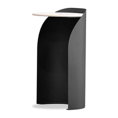 LETO End Table Natural Travertine Top Mobital