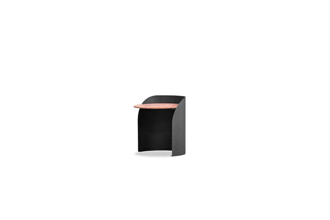 LETO End Table  Red Travertine Top