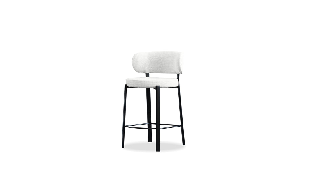 LILY Counter Stool in Alabaster Hopsack