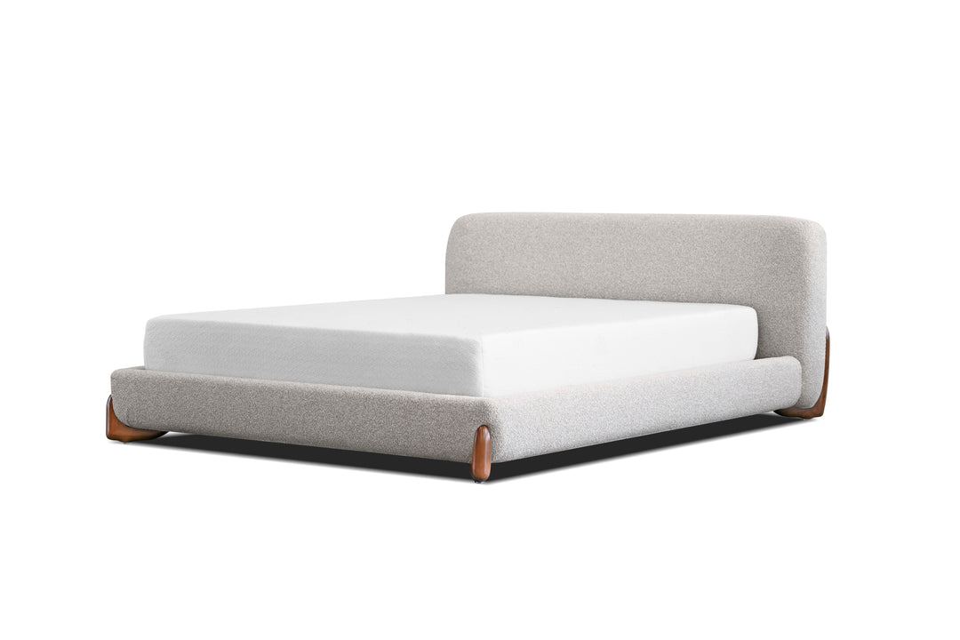MESA Upholstered Bed in Oat Tweed