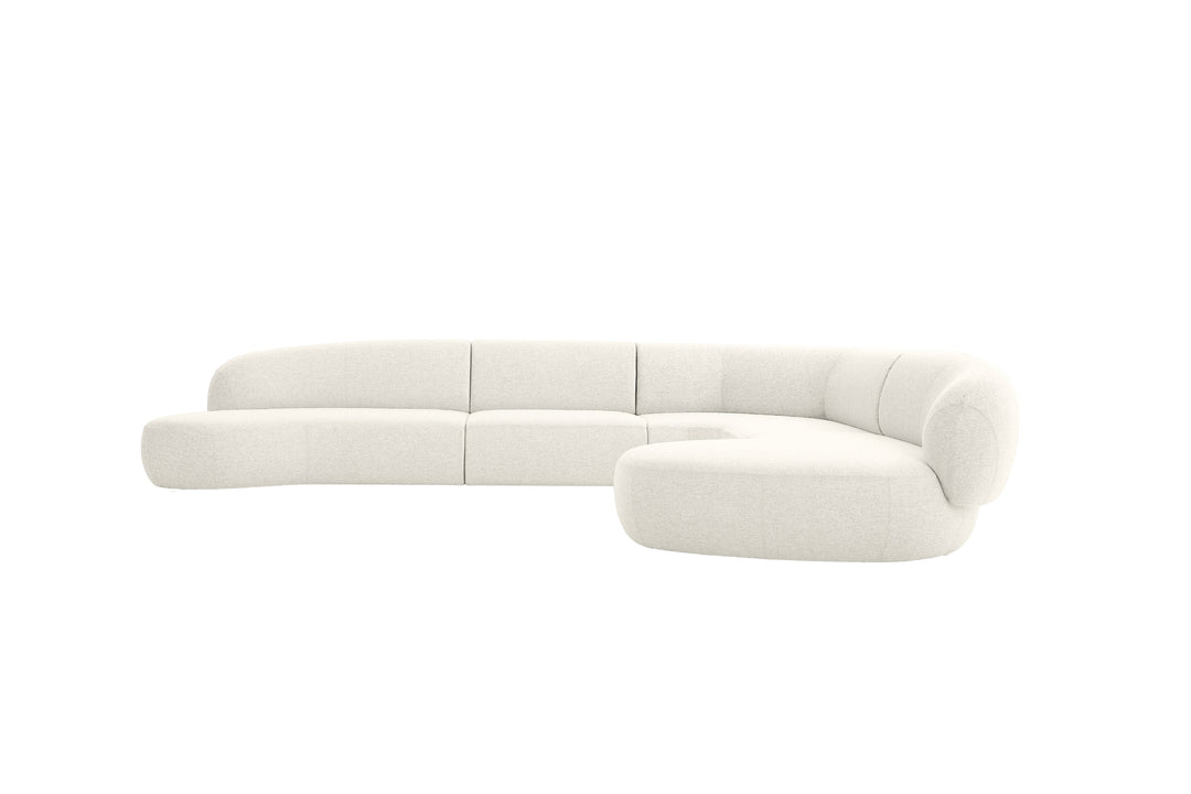 MORITZ  Sectional  4-Piece Chaise Facing Right in Alabaster